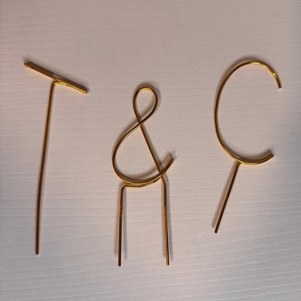 Gold Letter Cake Toppers